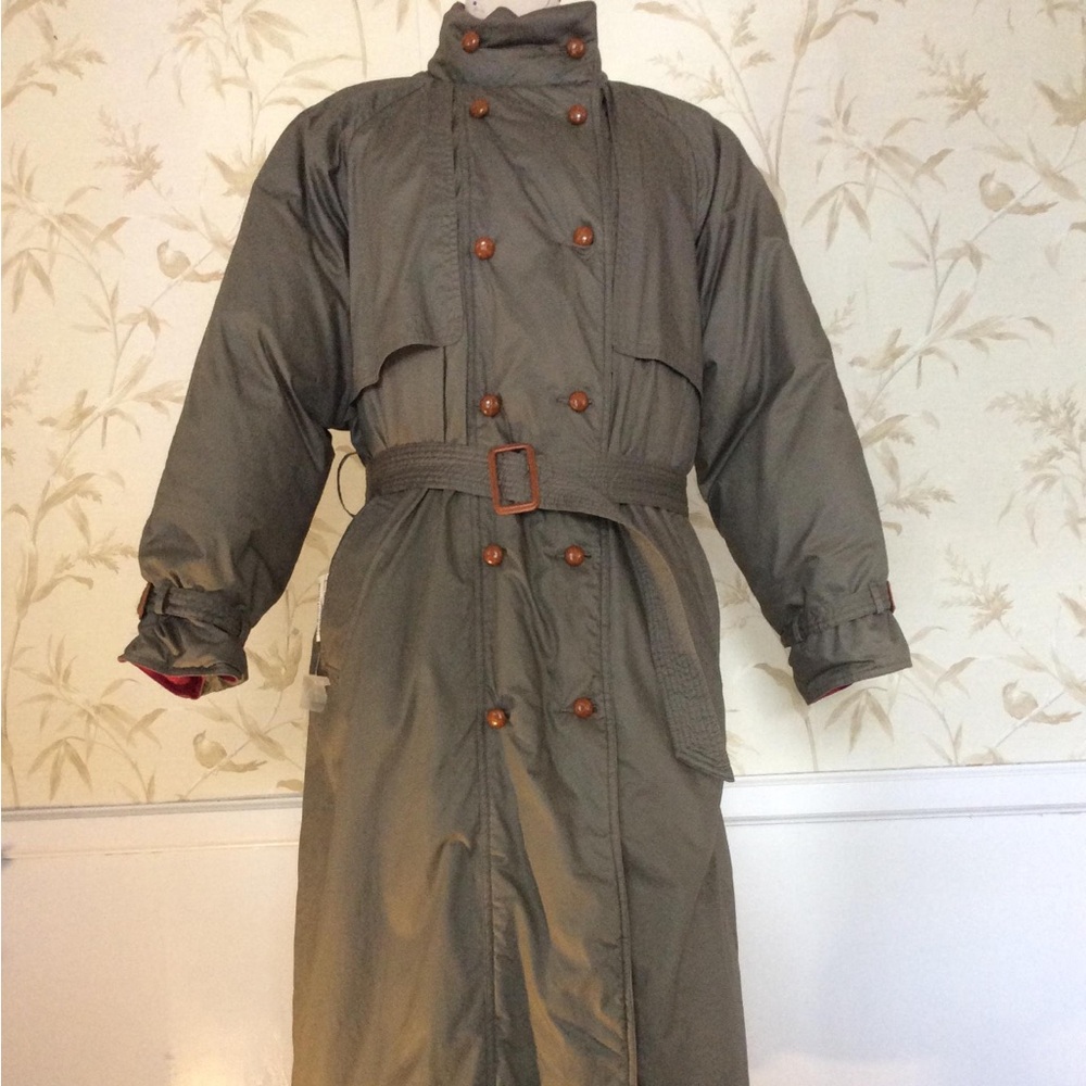 Eddie Bauer Khaki Double-Breasted Trench Coat